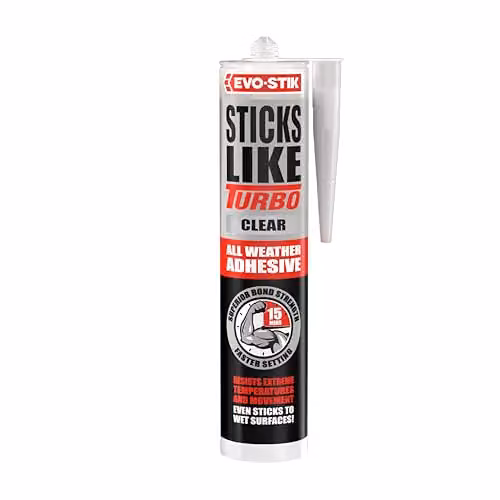 Evo-Stik Sticks Like Turbo Rapid Setting MS Polymer Adhesive, Clear, 290ml – 1
