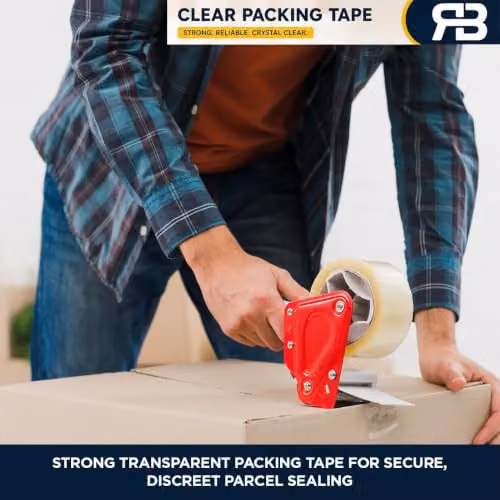 AQUARIUS Transparent Strong Packing Tape, 24 Rolls, Width: 48 mm, Length: 66 m – 2