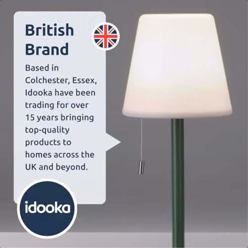 idooka Outdoor Standing LED Lamp, USB Rechargeable Colour Changing Floor Lamp with Matt Green Base, Height: 106 cm – 3