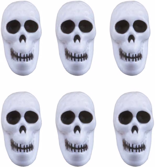 VFM e-Store White Skull and Pumpkin Set of Six Plastic Halloween Party Decorations – 1