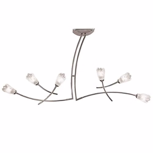 Netlighting Inspired Mantra Pietra Linear Pendant 2 Arm 6 Light G9 in Polished Chrome and Grey – 1