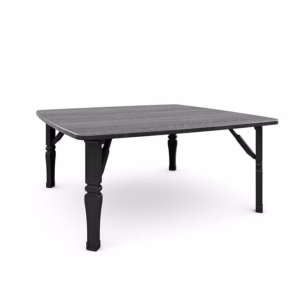 Garden Sanctuary Square Black Wooden Folding Coffee Table W: 80 cm, D: 80 cm – 2