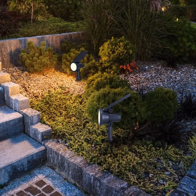 Eglo Sambuco Solar LED Garden Light, Black, RGBW, Dimmable with Remote Control