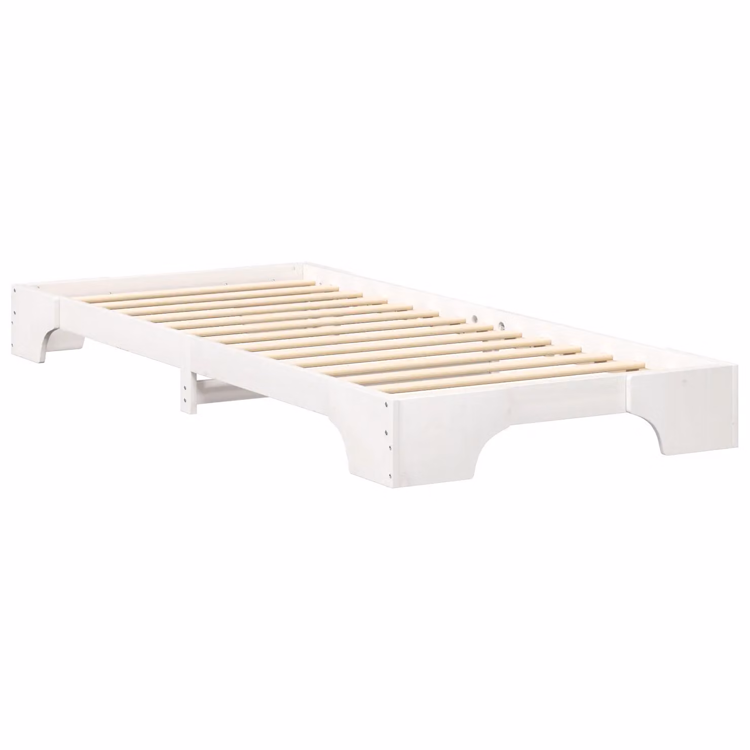 Berkfield Home Floor Bed Frame with Lift Up Storage in White Engineered Wood W: 80 cm, L: 220 cm – 2