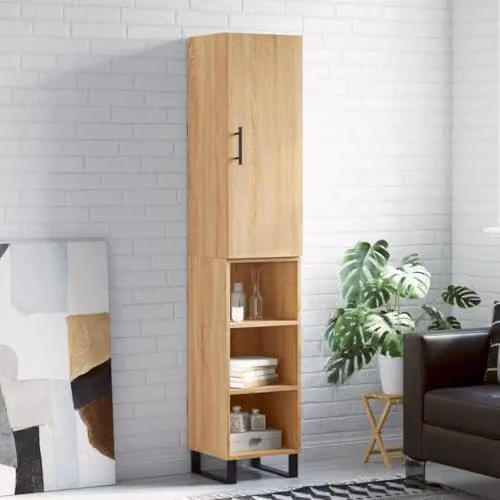 vidaXL Modern Highboard in Brown, W/D/H: 34.5 x 34.5 x 180 cm – 2