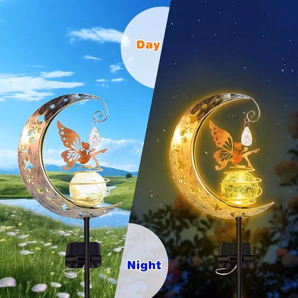 NESTLUNE Fairy Garden LED Solar Light in Silver – 4