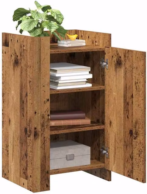 Berkfield Home Rustic Old Wood Sideboard in Brown, W/D/H: 45 x 35 x 75 cm – 1