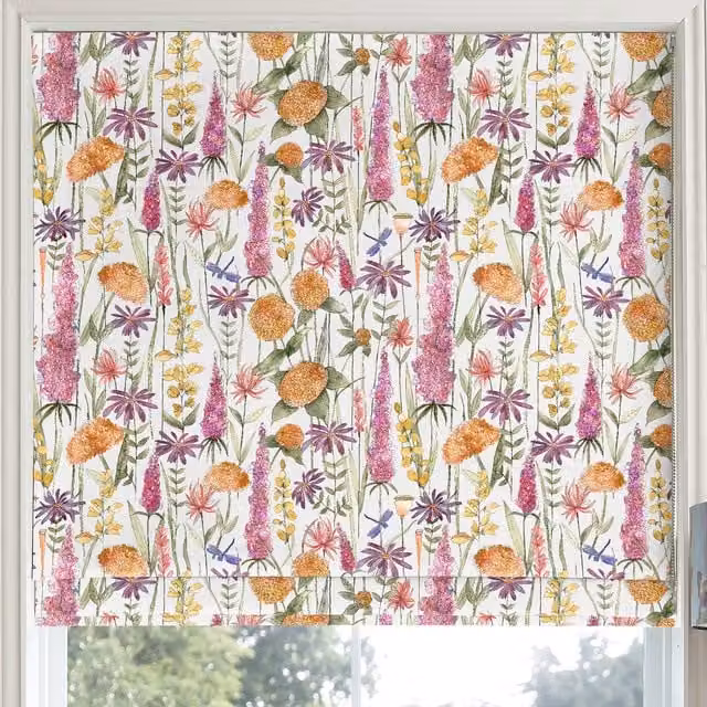 Voyage Maison Florabunda Made to Measure Blackout Roman Blind in Multicolour Floral Linen