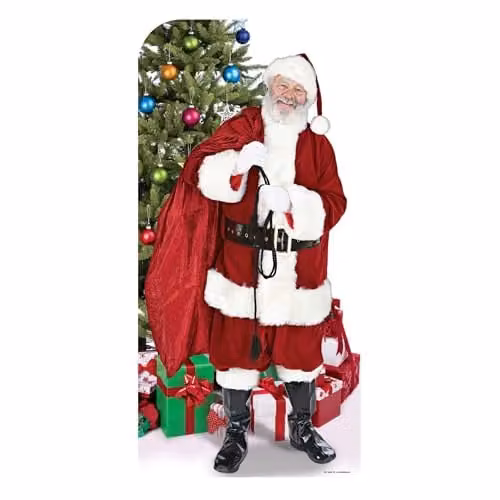 Star Cutouts Ltd SC173 Father Santa Claus Freestanding Christmas Decoration, Red, Height: 186 cm