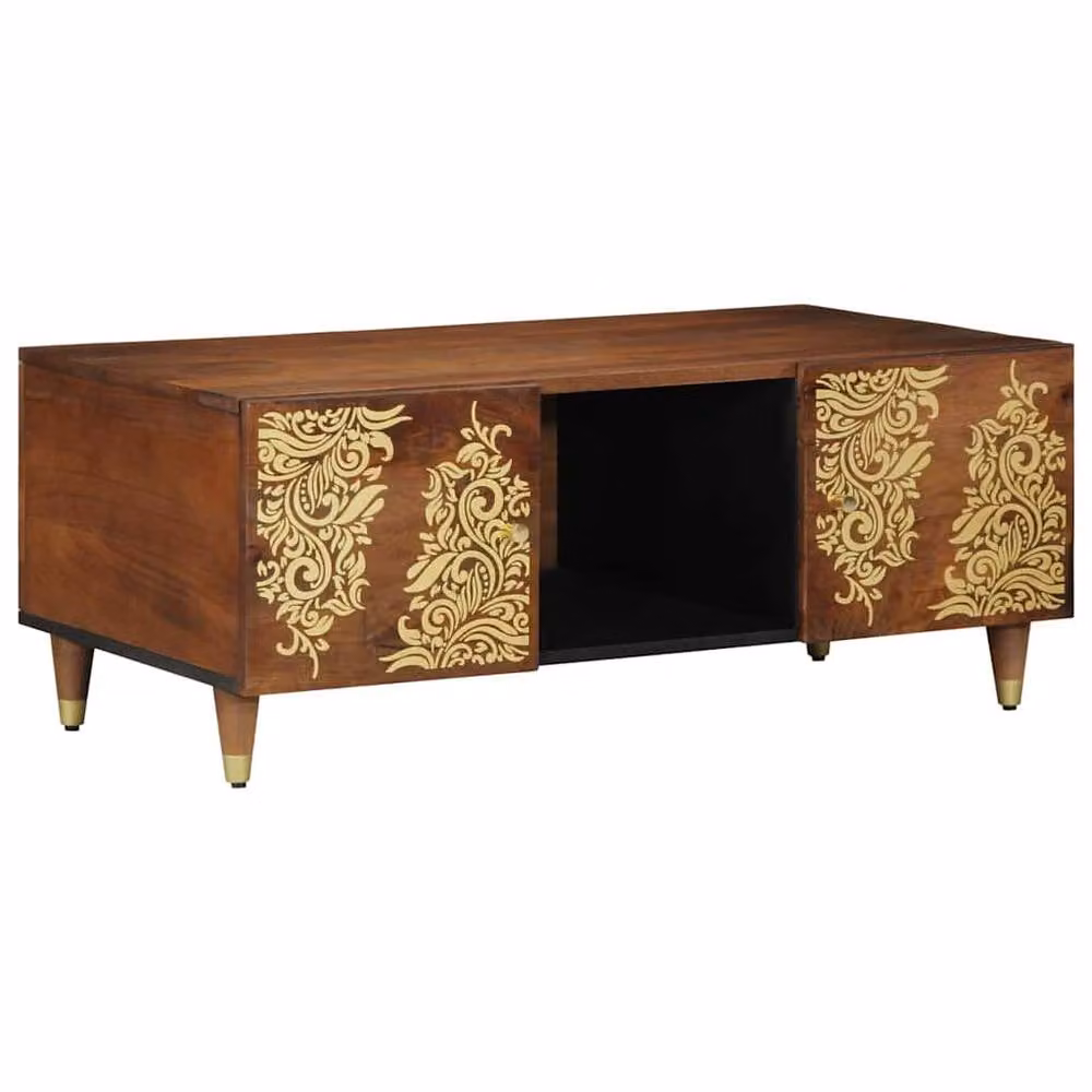 Berkfield Home Elegant Mango Wood Coffee Table, Brown, W: 100 cm, D: 54 cm, H: 40 cm – 2