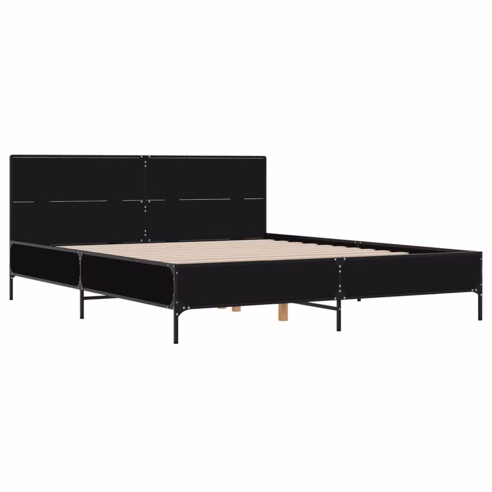 Berkfield Home Modern Bed Frame in Black, W: 140 cm, L: 200 cm – 3