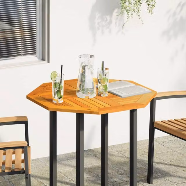 Berkfield Home Octagonal Solid Wood Acacia Table Top, Brown, W: 80 cm, D: 80 cm, H: 2.2 cm