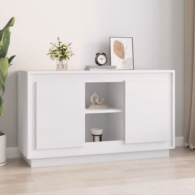 Berkfield Home White Sideboard in Engineered Wood W/D/H: 102 x 35 x 60 cm