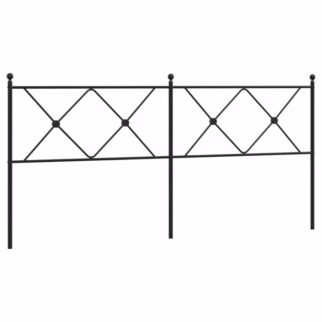 Berkfield Home Classic Metal Headboard in Black, 180cm – 2