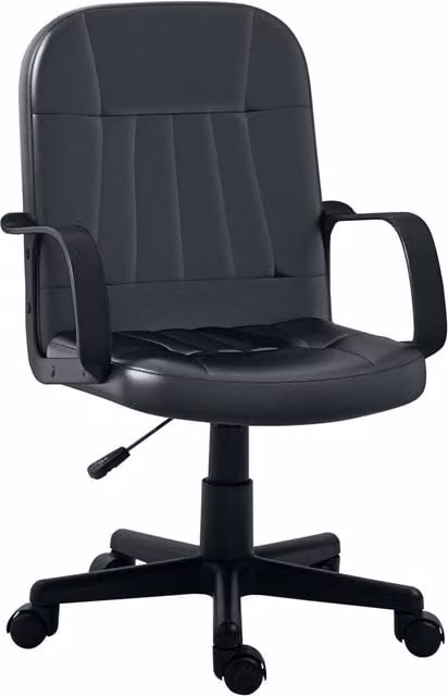 Rolipo Black Faux Leather Swivel Task Chair for Home Office – 1