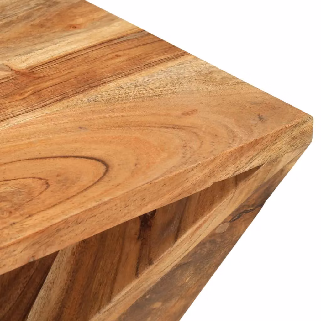 Berkfield Home Rustic Acacia Wood Side Table, Brown, W/D/H: 35 x 35 x 55 cm – 3