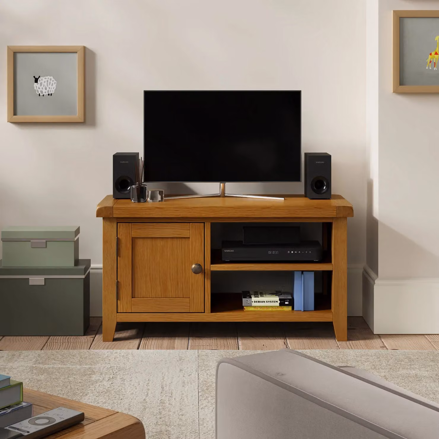Rest Relax Elston Oak TV Unit in Brown – 3