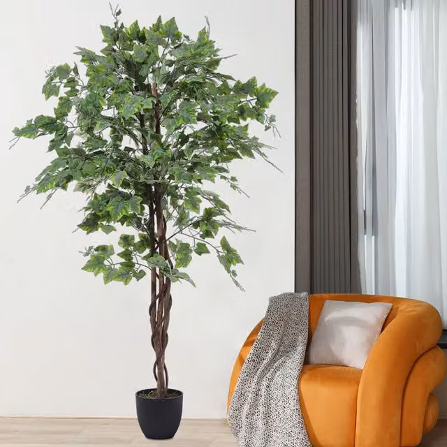 Breeins Artificial Green Grape Tree in a Rustic Pot for Tabletop Display
