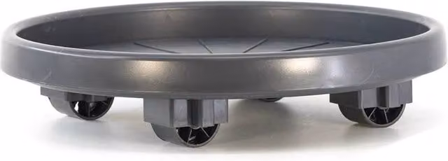 SPETLEK Round Plant Caddy with Wheels in Black