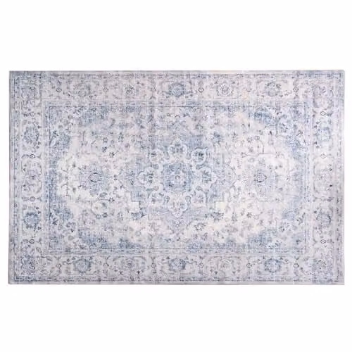 OHS Vintage Printed Washable Blue Rectangular Rug for Bedroom, Living Room or Hallway, W/D/H: 170 x 120 cm – 2