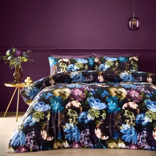 Portfolio Home Elena Floral Microfibre Duvet Cover Set with Pillowcase, Multicolour, Duvet Cover: 200 x 200 cm, Pillowcase: 50 x 75 cm – 1