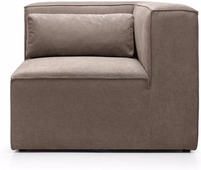 Abakus Direct Modular L-Shaped Corner Sofa Unit in Brown Cord Fabric, W/D/H: 94 x 94 x 73 cm – 4