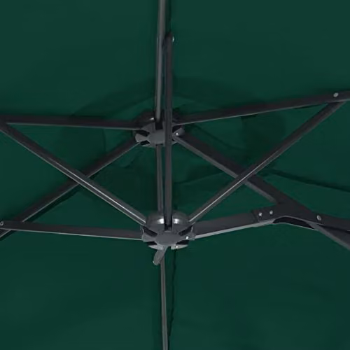 vidaXL Double-Head Cantilever Garden Parasol with UV Protection, Green – 3