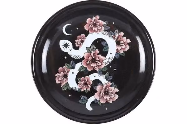 KDMD Floral Snake Ceramic Trinket Dish in Black, White and Pink – 2