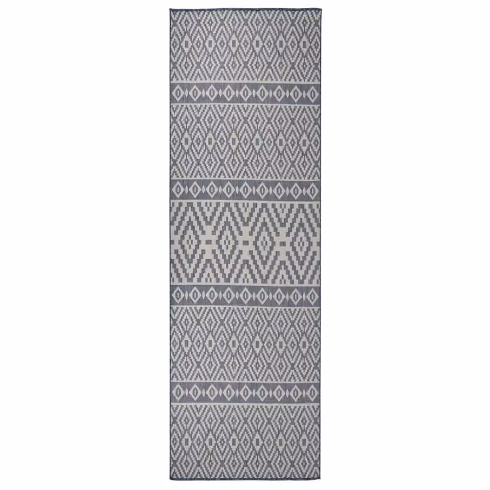 Berkfield Home Blue Striped Outdoor Flatweave Rug W/D: 80 x 250 cm – 2
