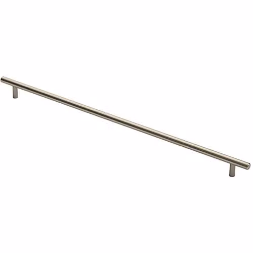 Loops Round T-Bar Cabinet Pull Handle in Brushed Silver, 508 x 12 mm with 448 mm Fixing Centres