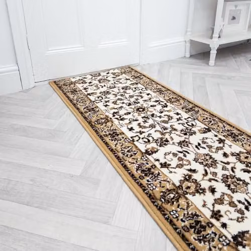 runrug Oriental Classic Hallway Runner Rug in Beige, W/D/H: 70 x 300 cm, 0.9 cm Thick