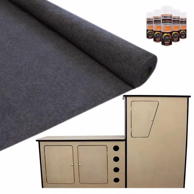 Monstershop Anthracite Van Lining and Glue with Grey MDF Camper Kitchen Set (11sqm) – 1