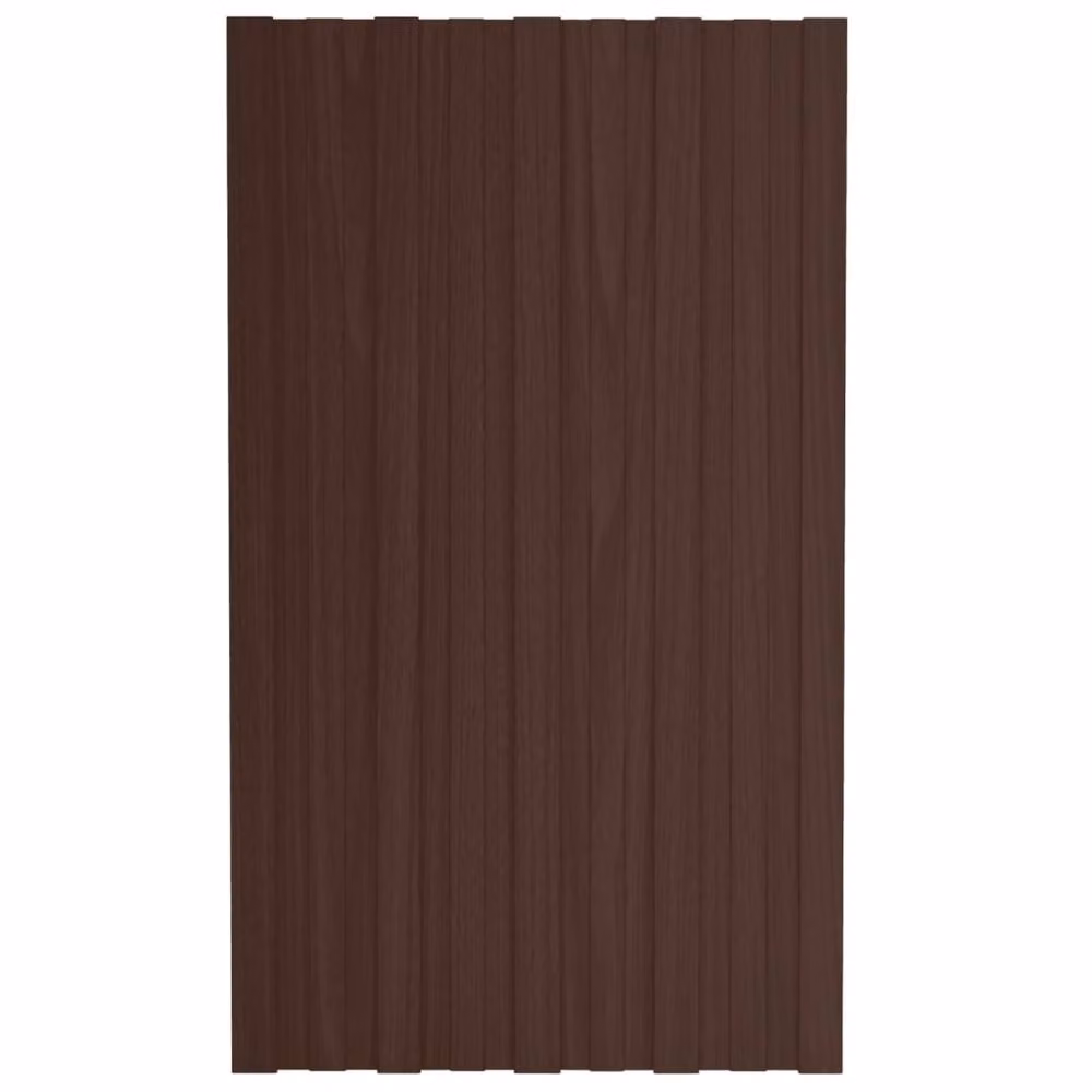 Berkfield Home 12-piece Galvanised Steel Roof Panels in Brown, 80 x 45 cm – 2