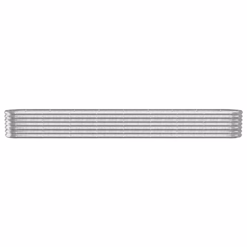 Berkfield Home Garden Powder-coated Steel Raised Bed in Silver, W/D/H: 332 x 40 x 36 cm – 2