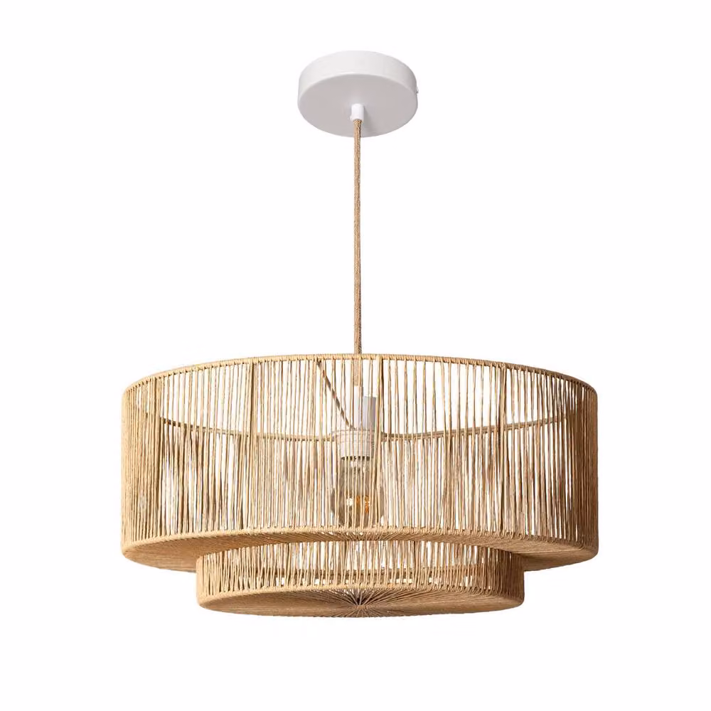 sweeek Brown Rattan Effect Indoor Pendant Light, Diameter: 50 cm – 2