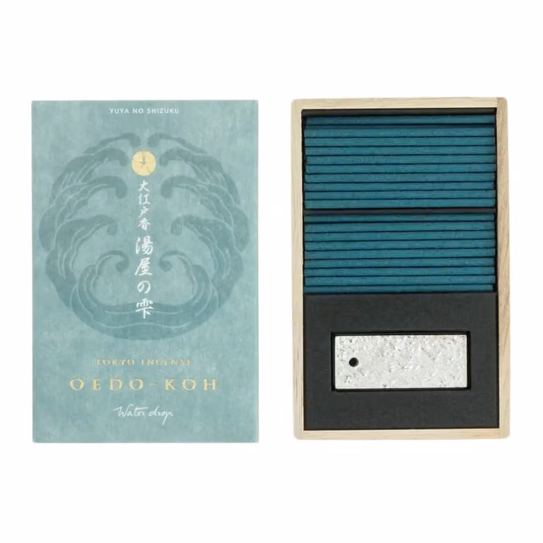 Nippon Kodo Oedo-Koh Water Drop Tabletop Incense with Floral Scent in Blue