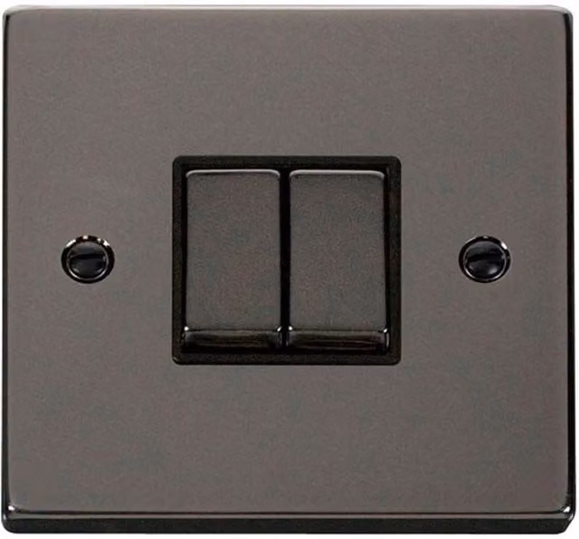 SE Home Black 2 Gang 2 Way Ingot Flush Light Switch