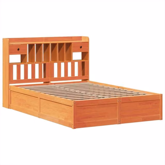 Berkfield Home Beautiful Solid Wood Bed Frame in Wax Brown, W/D/H: 160 x 200 x 110 cm – 1