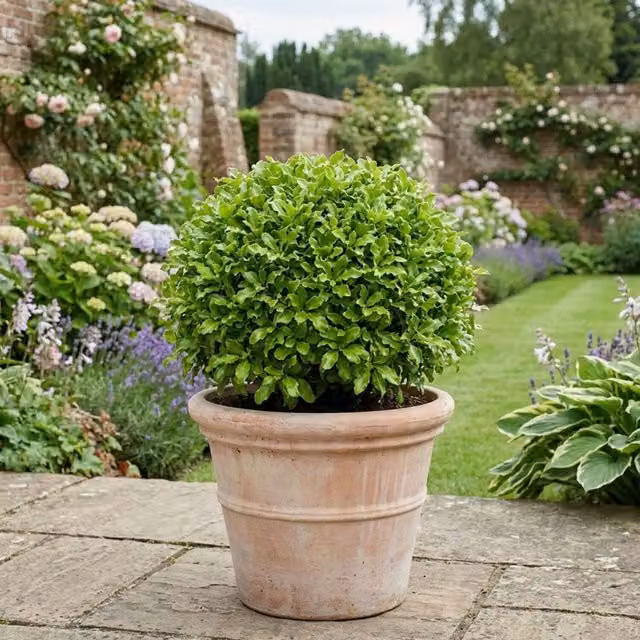 Plants By Post Pittosporum Golf Ball Ornamental Evergreen Shrub, 3L, Mint Green