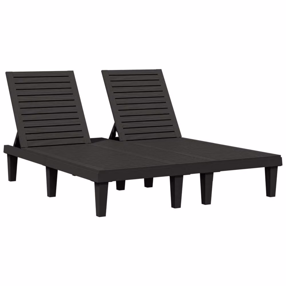 Berkfield Home Beautiful Double Sun Lounger in Black, W/D/H: 155 x 138 x 83 cm – 2
