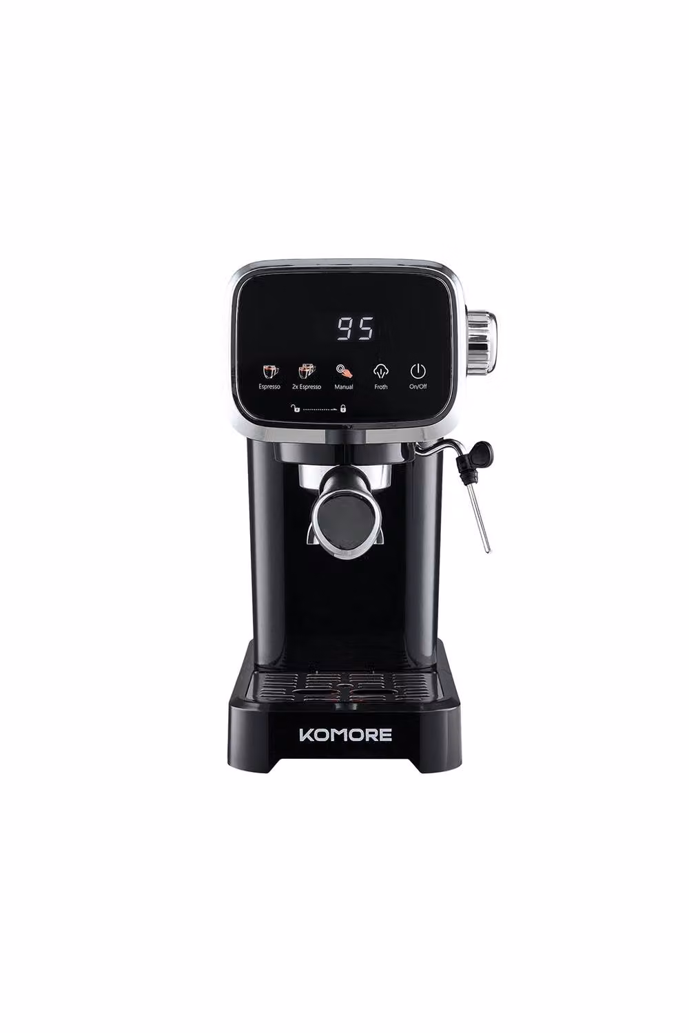 Living and Home Espresso Machine with Milk Frother and Touch Display in Black and Transparent – 3