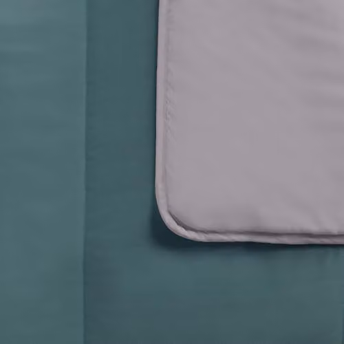 OHS 10.5 Tog Reversible Coverless Microfibre Duvet and Pillowcase Set, Petrol Green/Grey, W/D/H: 135 x 200 cm – 4