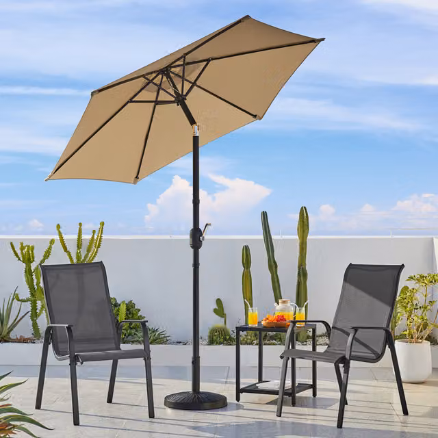 Yaheetech Patio Umbrella in Beige or Brown, Diameter: 226 cm