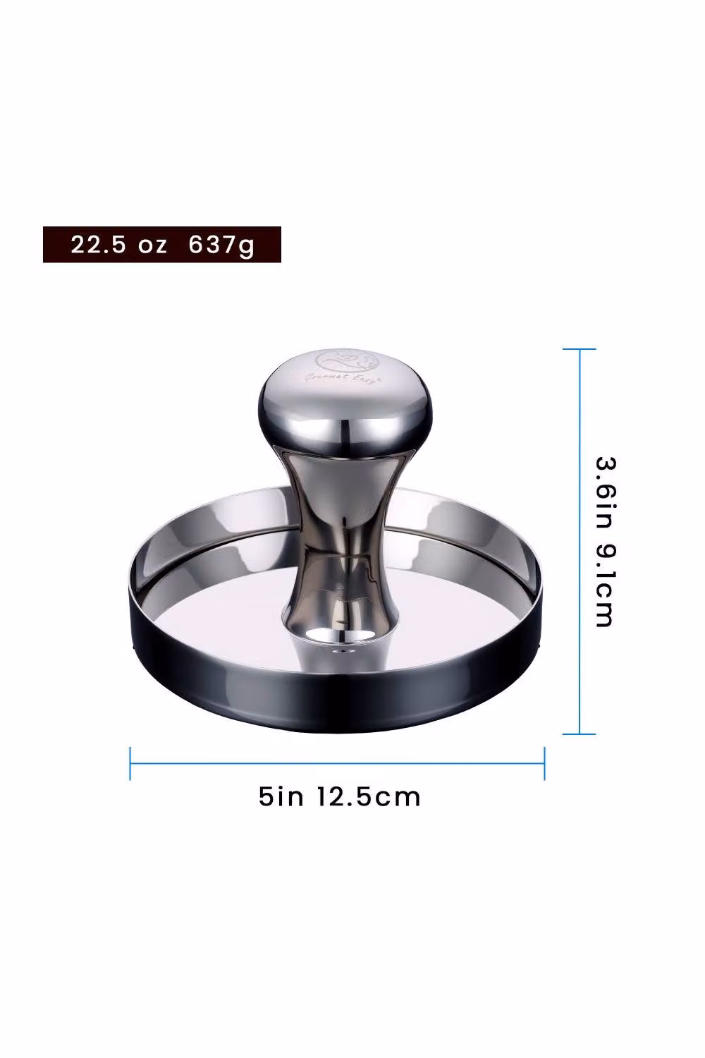 Gourmet Easy 2-in-1 Stainless Steel Burger Press and Patty Maker, Silver – 6