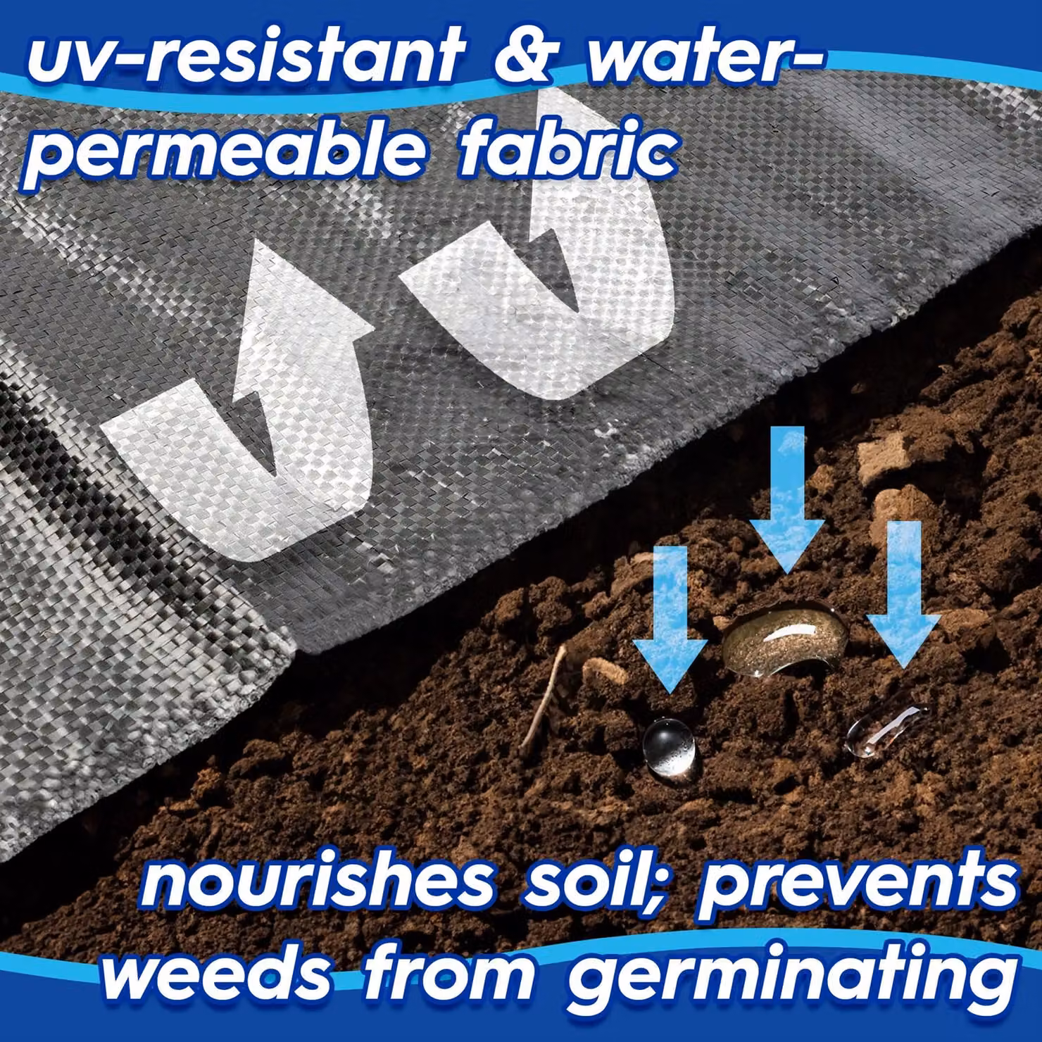 Harbour Housewares Weed Control Membrane Fabric 110gsm, Black, 4 Rolls (W: 2 m, L: 100 m per roll) – 3