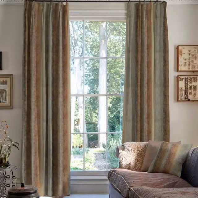 Linda Barker Home Made To Measure Striped Blackout Curtains in Spice Multicolour