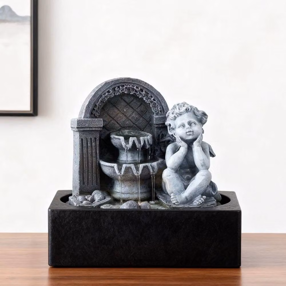 EONLION Black Indoor Tabletop LED Waterfall Fountain – 3