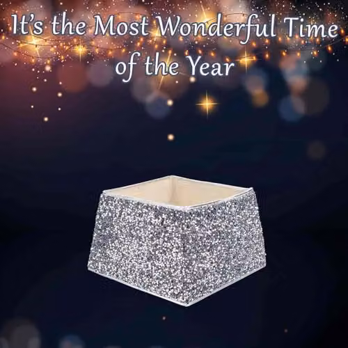 VFM e-Store Folding Sequin Christmas Tree Skirt in Silver – 3