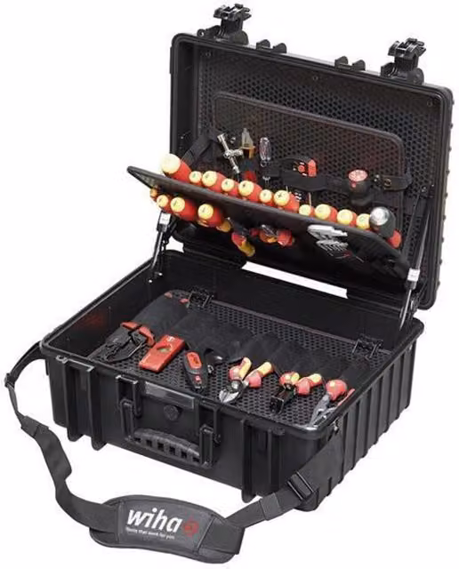 Wiha Competence XL 82 Piece Electrician Tool Kit with Case, Grey