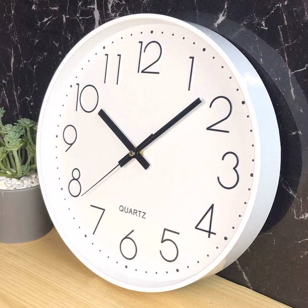 KORVIXA Silent Round Quartz Wall Clock in White, Diameter: 100 cm – 3